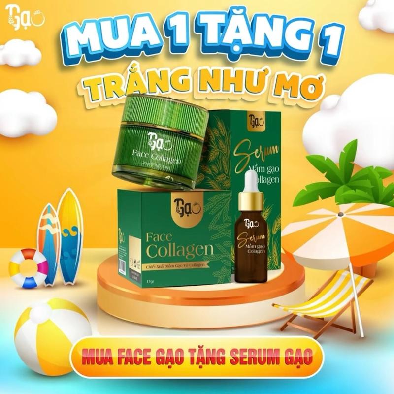 Mua 1 Kem face Gạo tặng 1 serum Mầm Gạo Nuôi Da Trắng Hồng Mờ Nám Tàn Nhang Da Sáng Mịn Màng sau 1 tuần sử dụng Kem Gạo