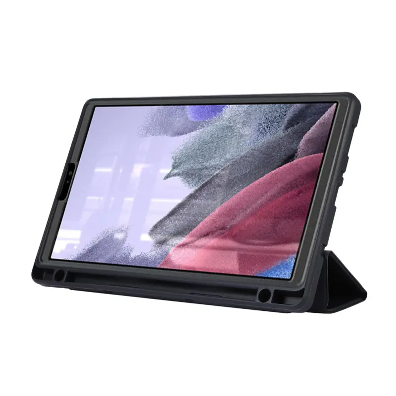 Bao da máy tính bảng lật PU, dành cho Samsung Galaxy Tab A7 Lite 8.7 inch SM-T227, SM-T220, T225, T220, T225, Bao gồm bút cảm ứng, chất liệu da PU, màu đen, được gửi cùng với máy tính bảng 5