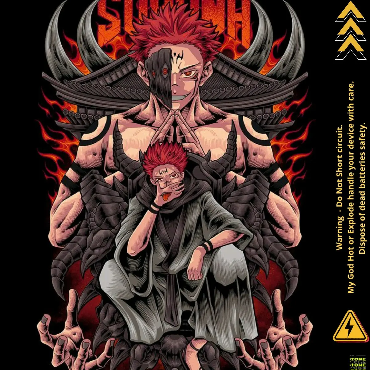 FAMSTORE - Stiker Skin Wrap Baterai 18650 Jujutsu Kaisen Full Motif Untuk Melindungi Baterai Dan Memperindah Tampilan Baterai Tahan air