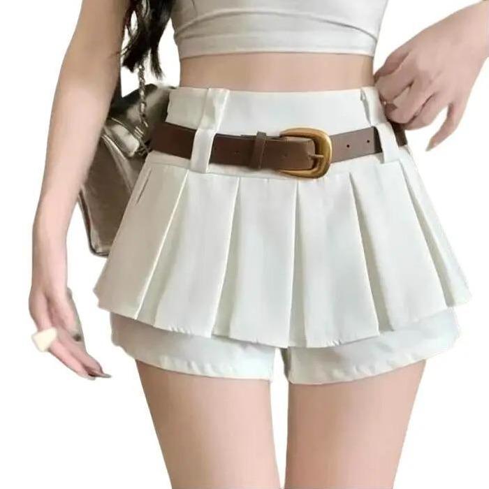 Chân váy nữ tầng xếp li bản lớn chữ A tuyết mưa dày Nhung Kem Women Voi - Eo Cao quần nữ chân váy Trắng khóa kéo boho giặt bằng nước lạnh áo thun cơ bản chân váy chân váy y2k ly Khuy quần váy nữ ngắn khóa kéo unisex chân váy