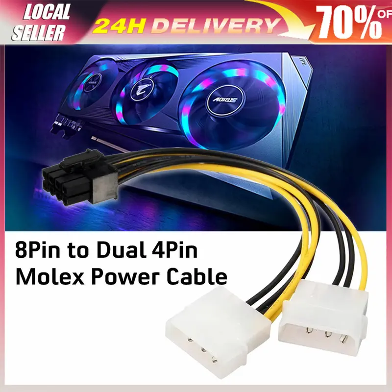 Dual Molex Connector Dual 4 Pin to 8 Pin EPS Power Cable 17c - TikTok ...