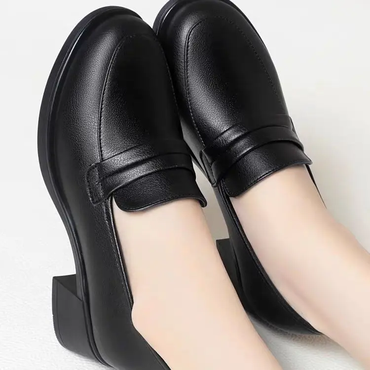 Giày Cho Mẹ, Da Thật, Thoải Mái, Đế Mềm, Thích Hợp Cho Mùa Lò Xo Và Mùa Thu, Giày Nữ, Giày Da Đi Làm Cho Phụ Nữ Trung Niên, Giày Đi Làm Chống Trượt, Hàng Mới Về 3
