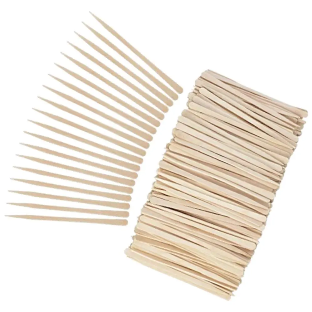 100Pcs Waxing Applicator Sticks Wood Wax Spatulas Scraper Beauty Stick Wax Bean Accessories Eyebrow Wax Sticks for Face Body Hair Removal