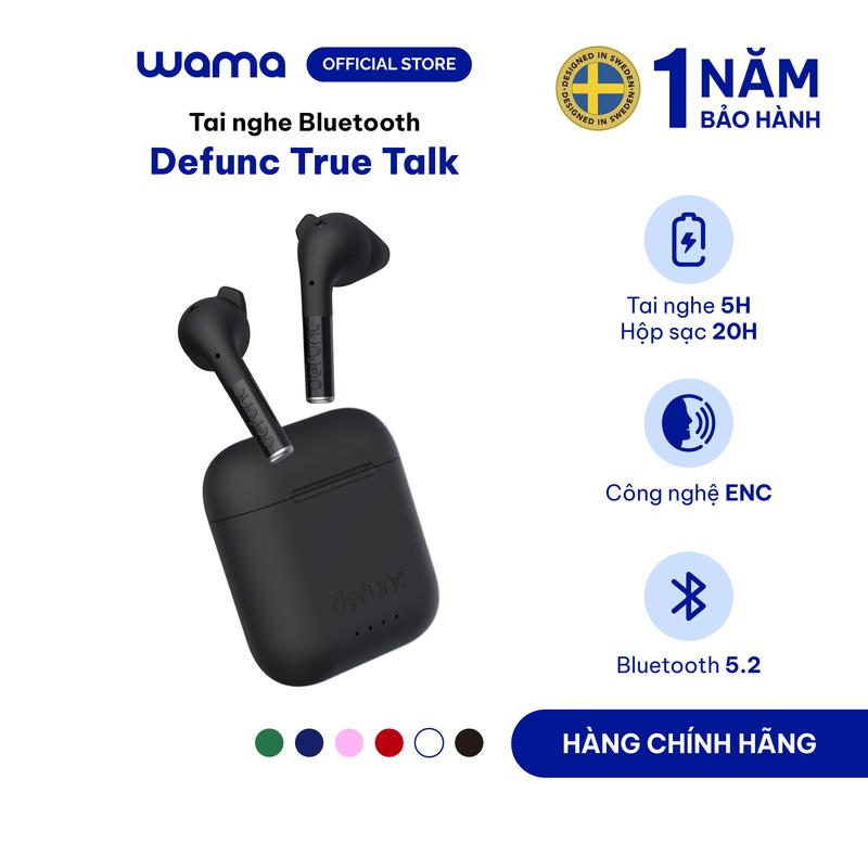 Defunc Tai nghe nhét tai không dây TWS True Talk, thời gian nghe nhạc tối đa 25H, Bluetooth 5.2, Bảo hành 2 năm  Earphone Wireless