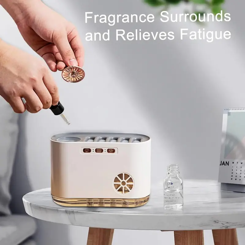 700ml RGB Color Changing Music Sync Humidifier, USB Powered Home Humidifier with Aroma Grid, Mini Humidifier for Bedroom, Gaming Room, Living Room, Essential Diffuser 7