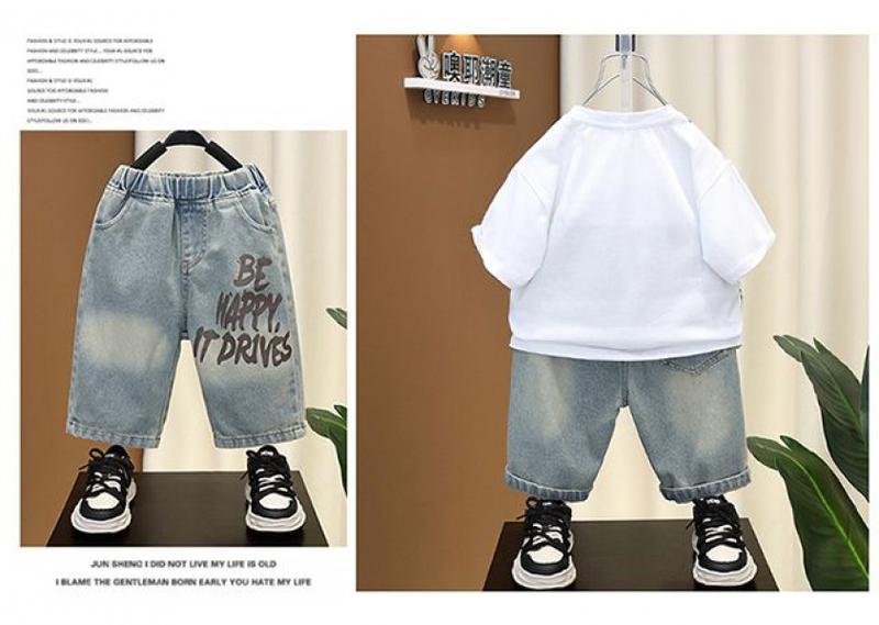 Product Introduction of ชุดฤดูร้อนสำหรับเด็กผู้ชาย, 2024 สินค้าใหม่, Pu Shuai, เสื้อผ้าแขนสั้นเด็ก, แฟชั่นสไตล์ตะวันตก, ชุดสองชิ้นฤดูร้อนสำหรับเด็ก, เหมาะสำหรับทารก, บาง 4
