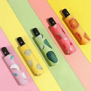 *Payung Lipat Motif Buah /Payung Lipat Murah/ Payung Lipat Praktis Variasi Buah Alpukat, Strawberry, Lemon, Peach, Semangka, Jeruk Besi Plastik