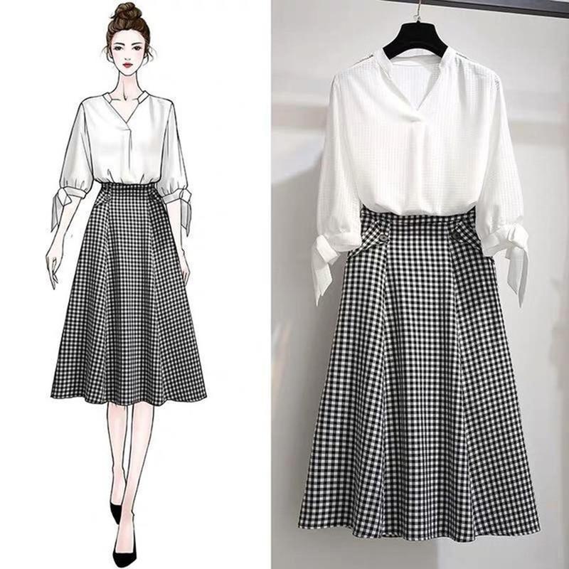 Chân váy kẻ sọc caro phối túi Nữ Women sành điệu chânváy chân váy