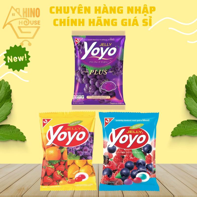 Kẹo Dẻo Thạch Trái Cây Yoyo 80g [Date 20/8/2025] Thái Lan, Kẹo Mềm Thơm Ngon - Hinohouse
