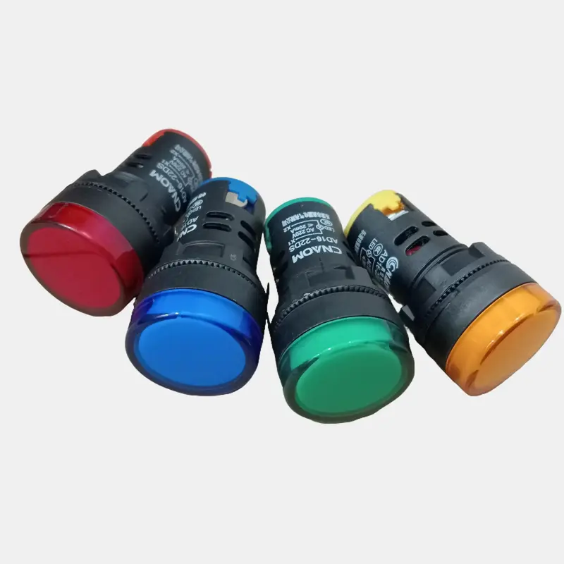 Đèn báo nguồn, báo pha 12V  220V 380V , Phi 22mm, màu Xanh Đỏ Vàng 0