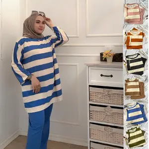 SETELAN WANITA JUMBO LD 116 ATASAN WANITA SALUR DAN CELANA WANITA baju oversize dewasa Motif CELANA