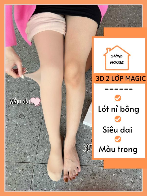 Quần tất 2 lớp tách rời 3D Magic, lớp trong lót nỉ bông, lớp ngoài siêu dai