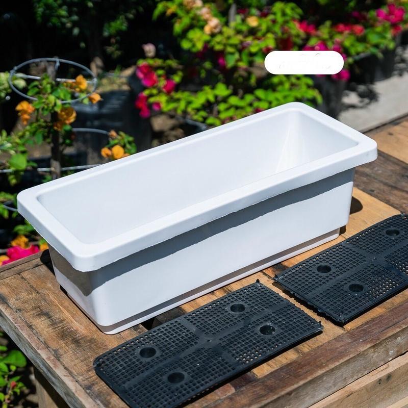 5 khay trồng cây thông minh kèm vĩ lót ( dài 47cm rộng x 19cm x cao 16cm ) giỏ  treo chậu  nhựa