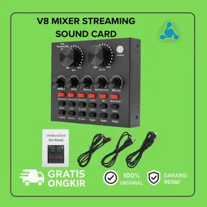 V8 Sound Card Musik V8 Mixer External Soundcard V8 USB Audio Live Broadcast V8 Musik Live Podcast Lagu
