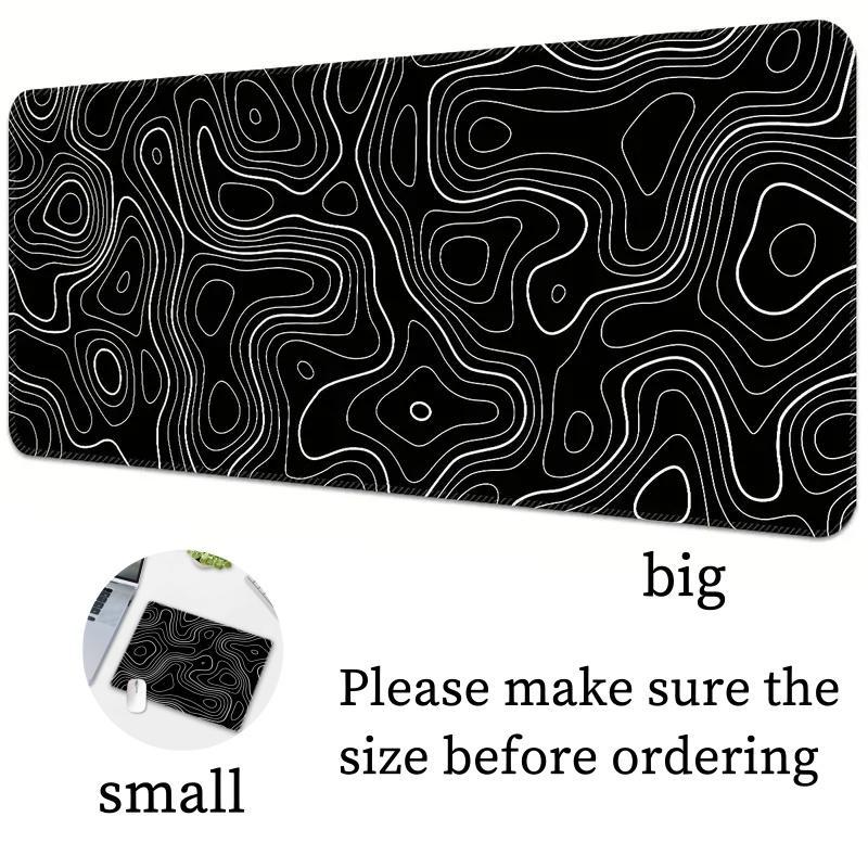 Terrain Line Contour Design Gaming Mouse Pad, 1 Count Anti-slip Washable Enlarged Mouse Pad, Fashionable Office Desk Decorative Pad for Home & Office, Gifts for Gamer & Boyfriend 3