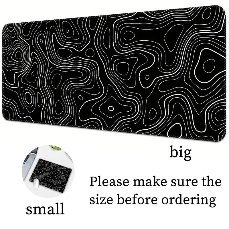 Terrain Line Contour Design Gaming Mouse Pad, 1 Count Anti-slip Washable Enlarged Mouse Pad, Fashionable Office Desk Decorative Pad for Home & Office, Gifts for Gamer & Boyfriend 3