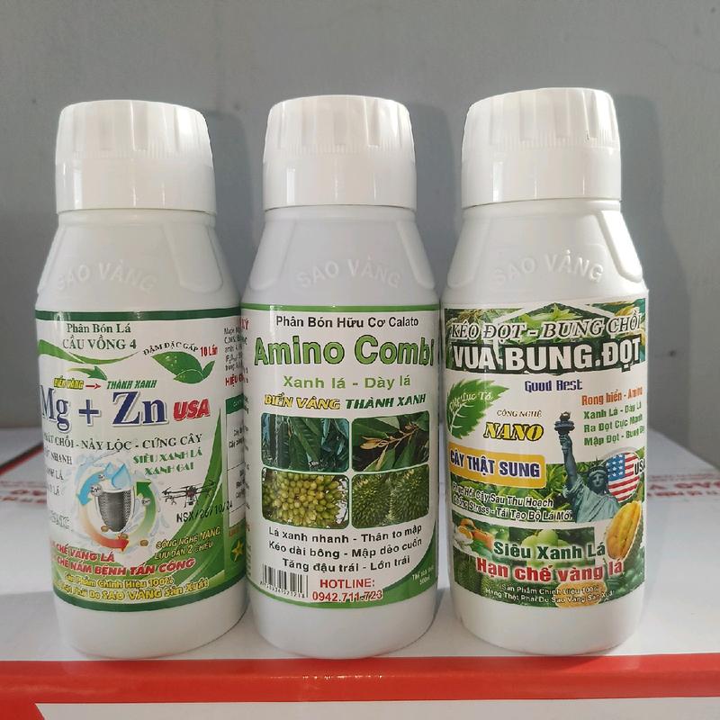  Combo 3 Chai Phân Bón Lá+ Mg-Kẽm+ Vua Bung Đọt+Amino Combi Hồi Nuôi Dưỡng Lá Và Ra Đọt 