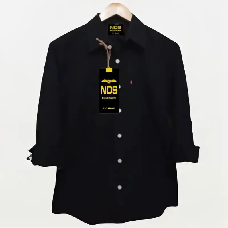 kemeja panjang pria Santai Katun Slim-fitting Polos Hitam putih kemeja kerja Baju Formal Kancing Kerah Nyaman Simple Standar Variasi Tebal Slimfit Navy Kantor Casual