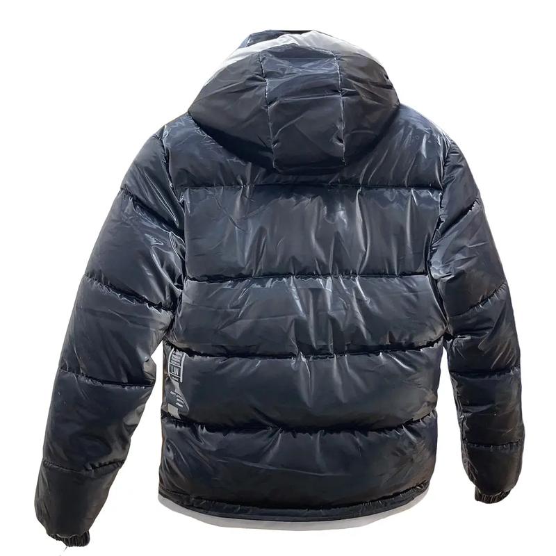 Áo Phao Nam Bóng Loáng Dáng Xuông Mũ Liền Phối 2 Màu Logo Tay Menswear Dài Tay áo phao  kẻ caro Tre Jacket aokhoac nam aokhoac cao
