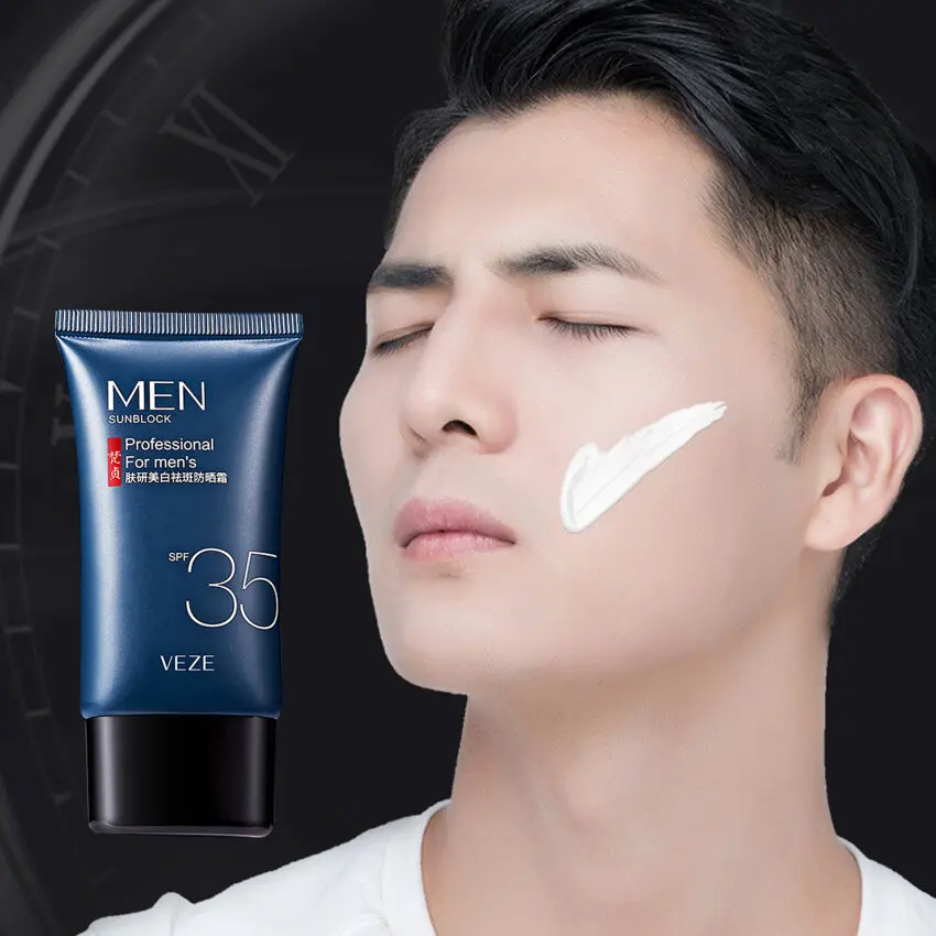 Kem Chống Nắng Làm Trắng Da Mặt Và Cơ Thể, Dành Cho Nam Giới, Dưỡng Ẩm, Làm Sáng, Tươi Mới, Không Thấm Nước, Bảo Vệ UV, Che Khuyết Điểm, Chống Nắng Che Khuyết Điểm, SPF35 +