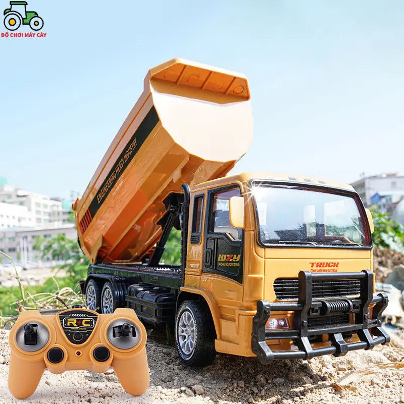 Xe ben - Điều khiển từ xa (RC), nâng hạ thùng ben, lốp cao su; xe công trình; MCT10 0