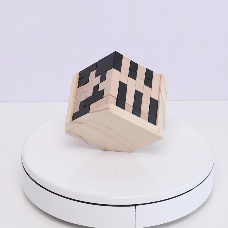 Product Introduction of 3D Wooden Puzzle Toy, Brain Teaser Toy Sensory Toy, 54 T-shaped Maze Blocks, Desk Accessories Geometric Jigsaw Logic Puzzle, Stress Relief Fidget Toy 3