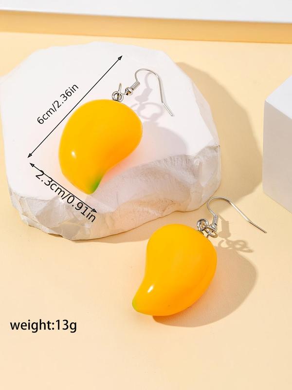 Cute Mango Design Dangle Earrings, Fashionable Jewelry for Women & Girls, Trendy All-match & Exquisite Jewelry for Birthday Gift 1