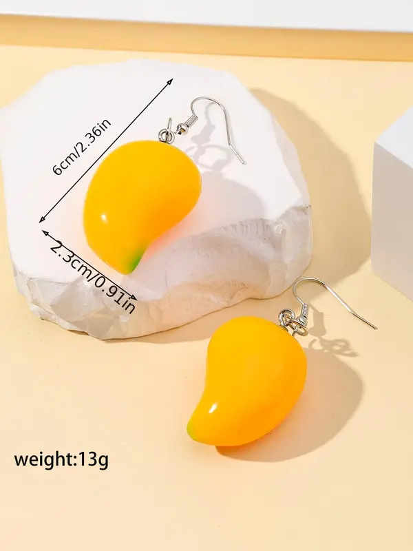 Cute Mango Design Dangle Earrings, Fashionable Jewelry for Women & Girls, Trendy All-match & Exquisite Jewelry for Birthday Gift 1