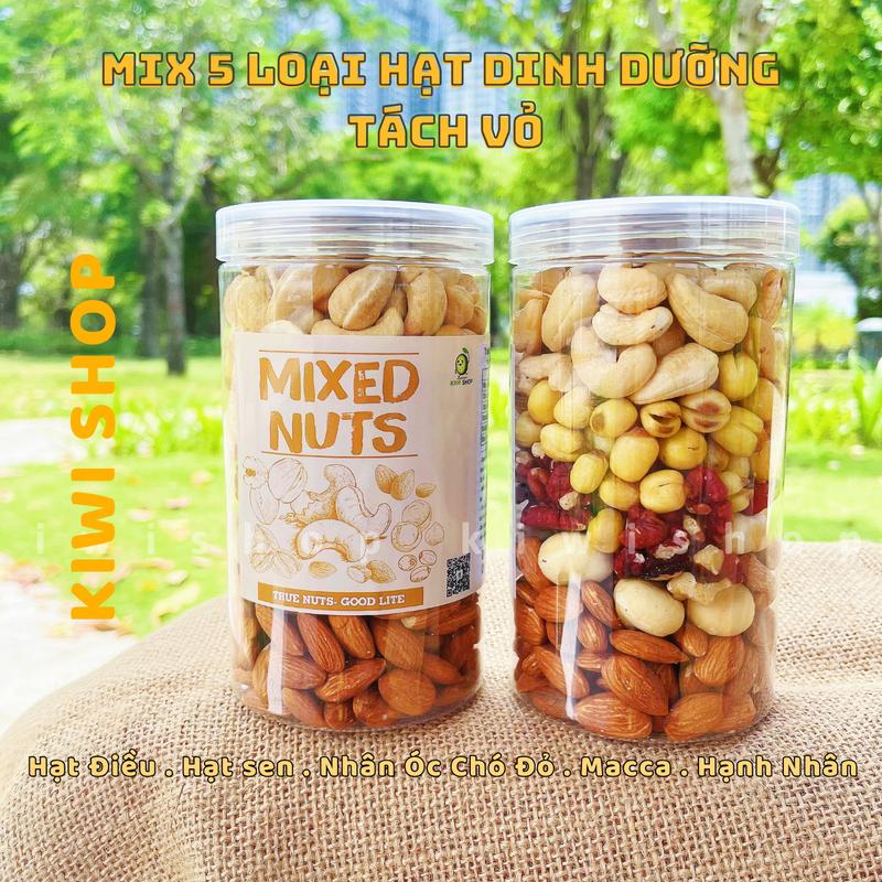 MIX 5 HẠT DINH DƯỠNG TÁCH VỎ HŨ 500GR - Kiwi Shop Healthy Food