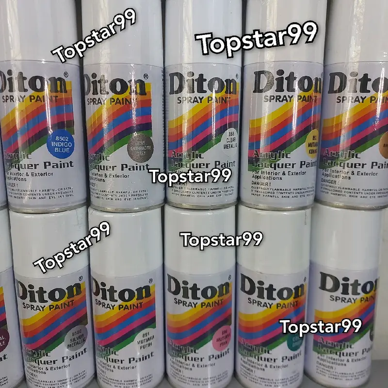 Pilok Cat Diton Ready Berbagai Varian Warna  Hitam Epoxy Pernis Merah Putih Biru Hijau Primer Grey 8020 884 839 836 8265 886 823 840 8540 803 8502 8460 8176 8173 8455 300cc Spray Paint 1