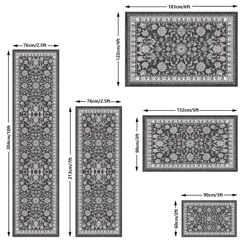 Product Introduction of Vintage Geometric Pattern Floor Mat, 1 Count Non-slip Soft Floor Carpet, Decorative Area Rug for Home Living Room Bedroom Hotel Dormitory 1