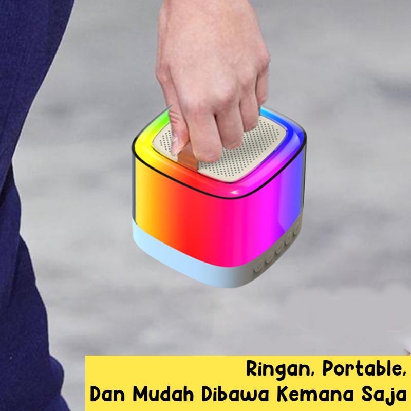 Speaker Bluetooth Karaoke Dan Mic Portable Dengan Lampu LED RGB / Portable Karaoke Bluetooth Speaker With RGB 4