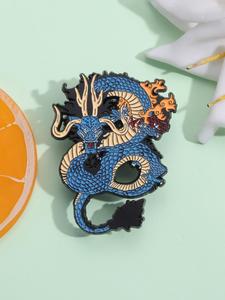 Broche de Diseño de Dragón Creativo, Broche de Aleación con Diseño de Animal de Dibujos Animados para Decoración de Ropa Diaria, Broche Exquisito y Moderno Comodín para Regalo de Cumpleaños