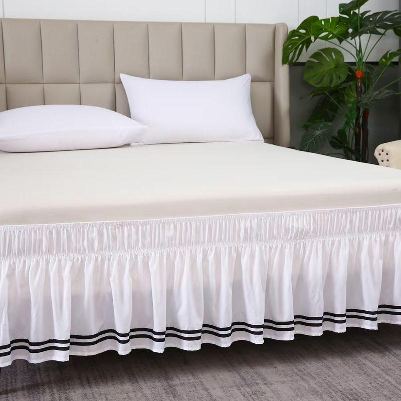 Product Introduction of Solid Color Bed Skirt, 1 Count Adjustable Elastic Bed Skirt, Soft Comfortable Bedding for Bedroom, Hotel Bedding Decoration 6