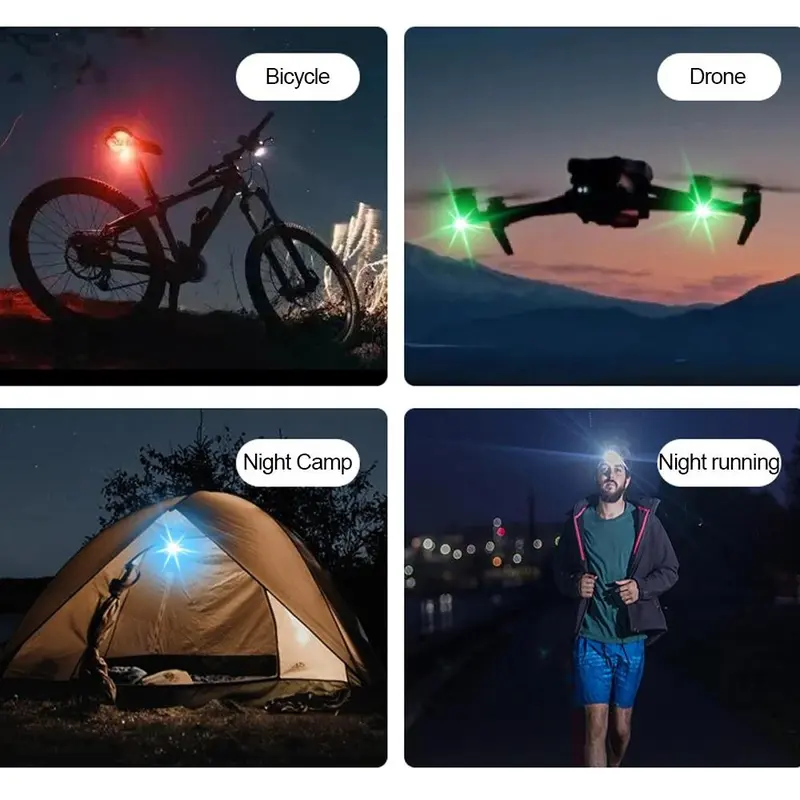 Đèn LED nhấp nháy, với điều khiển loại bỏ, Đèn cảnh báo chống va chạm, Thích hợp cho ô tô, xe máy, máy bay không người lái, xe tay ga, [Hàng Có Sẵn] Đèn nhấp nháy 5