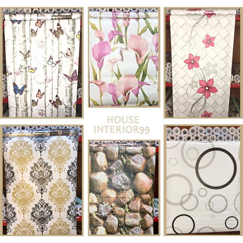 Paket 2 roll Wallpaper dinding 10m x 45 cm Wallstiker Dinding Wallpaper 0