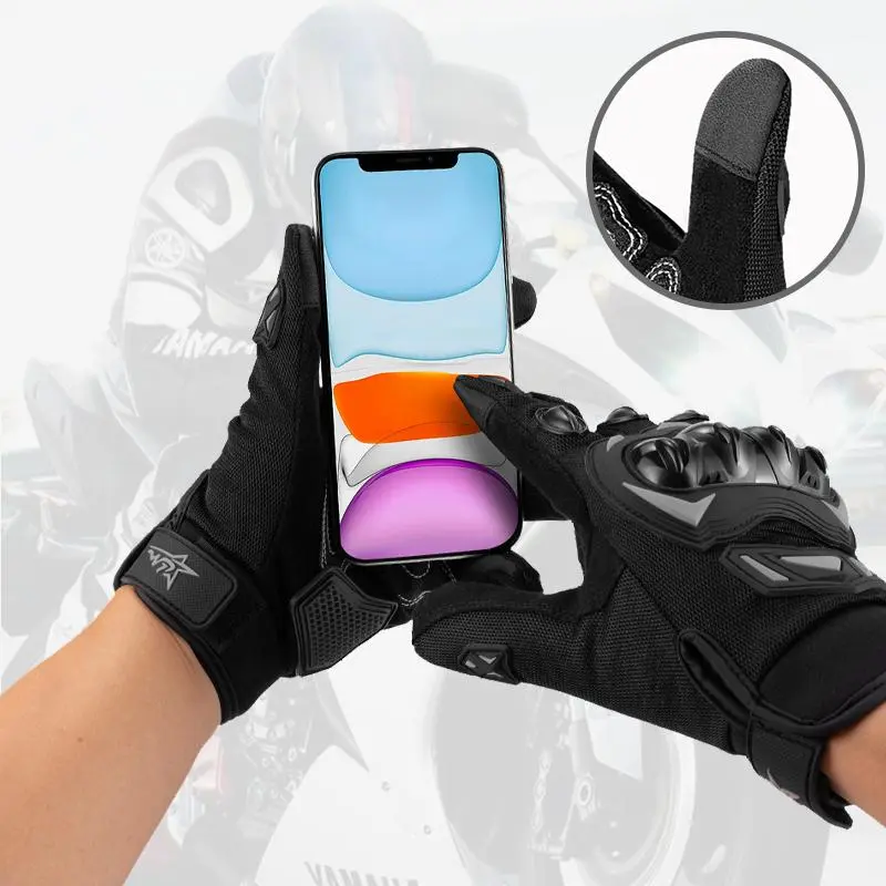 Motorcycle Riding Gloves, 1 Set Breathable & Wear-resistant Motorcycle Gloves, Touch Screen Gloves for Men & Women, Motorbike Motorcycle Accessories, Tactical Windproof 2