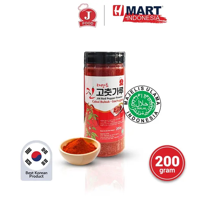 JIN Red Pepper Powder - Cabai Bubuk Korea - Gochugaru 200g
