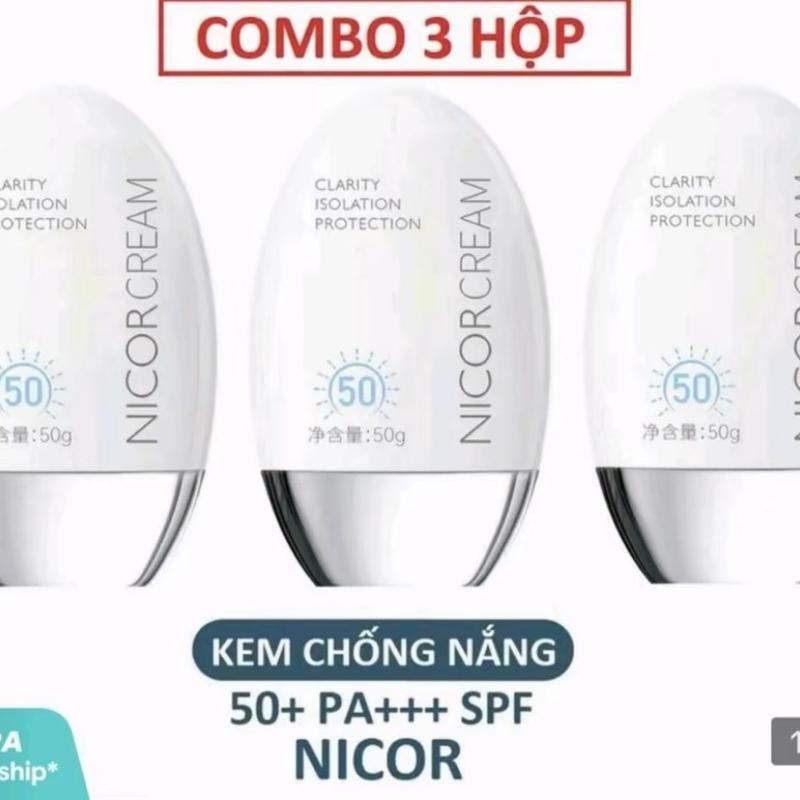 combo 3 hộp kem chống nắng nicor - kem chống nắng cho da mặt