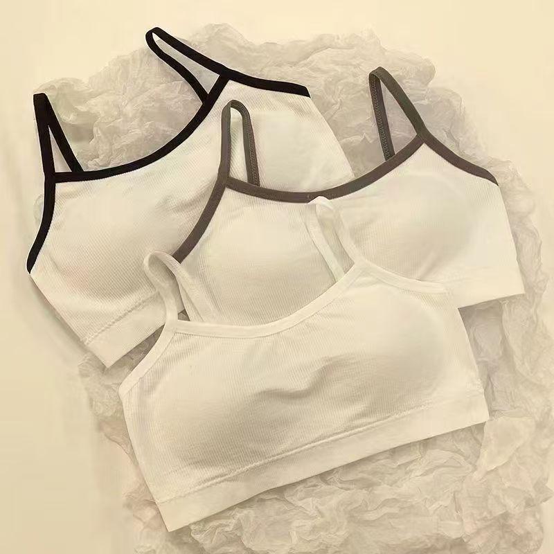 Product Introduction of High School Student Underwear for Girls, Developmental Period, Gathered, Anti-Sagging, Detachable, Camisole, Wireless, Tube Top for Girls 3