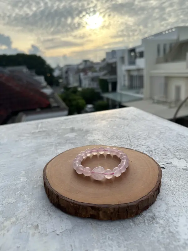Love Attractor Rose Quartz Bracelet  Perhiasan 2