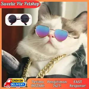 [cod/instan] sweetiepie TERMURAH Kacamata Kucing Peliharaan Kaca Mata Lucu Anjing Anabul Hitam Fashion Hewan Anti UV Lucu Aksesoris High Quality Anima