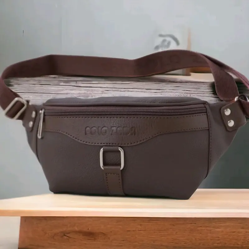 Waistbag Pria Bahan Kulit Pu leather Kekinian High Quality Premium Pinggang Cowok Slingbag 2