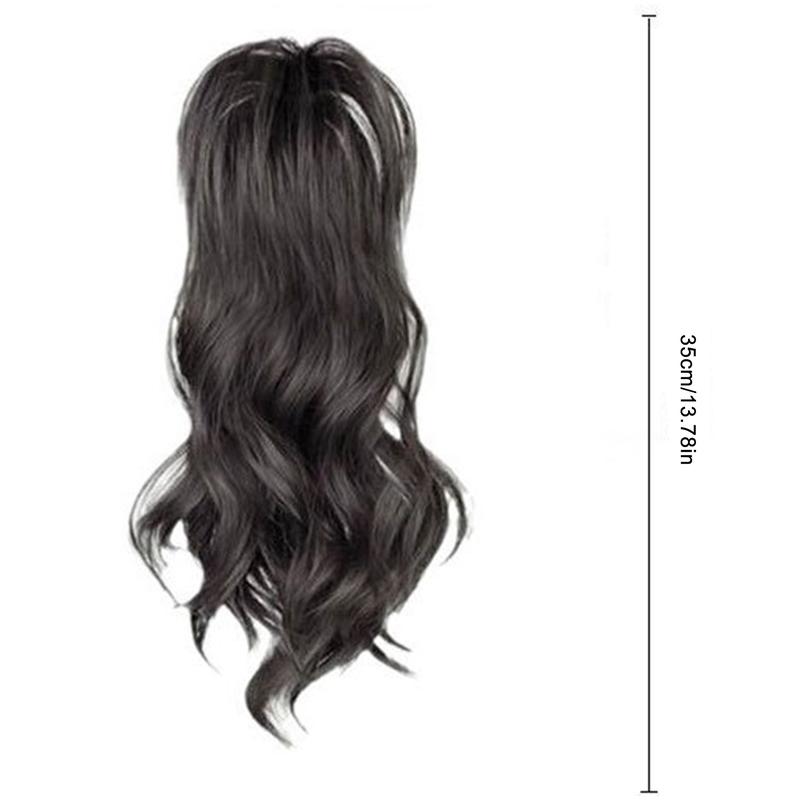 Product Introduction of Fashion Long Curling Wave Ponytail Clip Straight Ponytail Hair Extensions Women Synthetic Wigs Elegant Hair Accessories 24