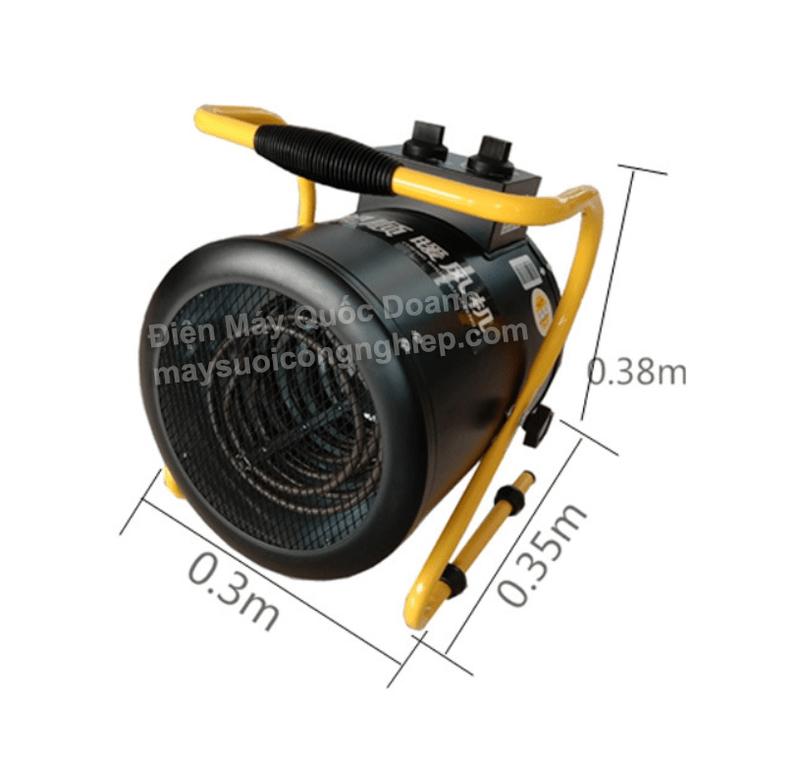 Product Introduction of Quạt sấy thổi gió nóng 3kw màu đen 1