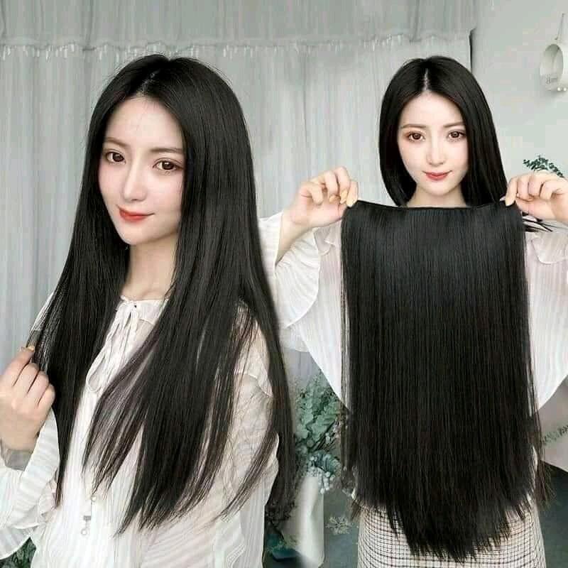 Tóc giả nửa đầu kẹp phím FREE SHIP mẫu thẳng dài nhẹ nhàng đơn giản Women Wig tóc kẹp