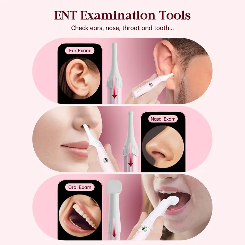 Bebird Earsight Plus Ear Wax Removal Tool Camera, Ear Cleaner with Flexible Wireless Ear Camera Otoscope, Visual Ear Pick Tweezers Wax Remover, Portable Ear Cleaning Kit for Adults, Pink 6