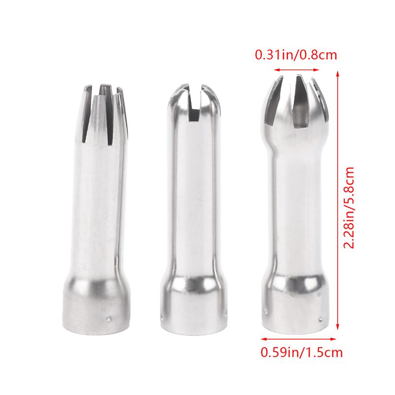 Product Introduction of [KKK]3pcs/Set Stainless Steel Durable Safe Cream Nozzle Cake Decoration Baking Nozzle DIY Cake Decorating Set Cream Dispenser 30