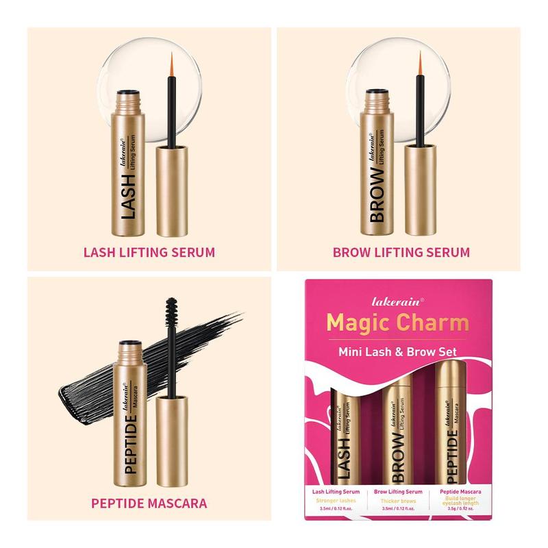 Product Introduction of Eyebrow & Eyelash Cosmetic Set, Brow Lash Hydrating Lifting Serum & Waterproof Long-lasting Mascara, Natural Lengthening Effect, Makeup 7