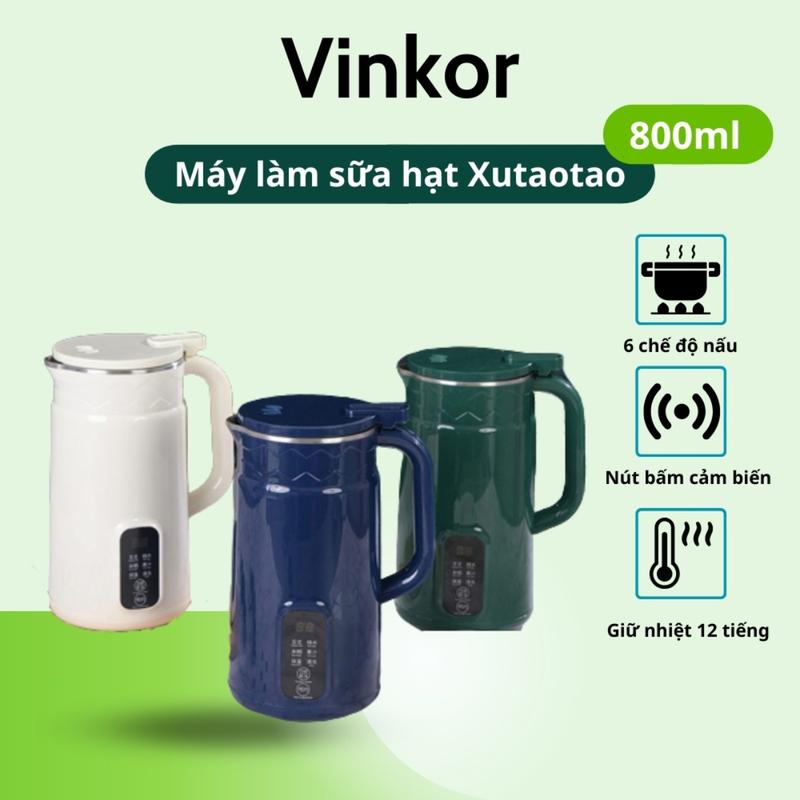 Máy làm sữa hạt mini XUTAOTAO dung tích 800ml 6 chế độ nấu 4 lưỡi dao thép không gỉ Xay Sinh Tố máy làm sữa hạt